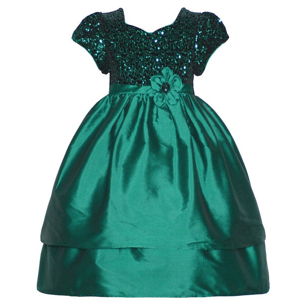Infant Green Sequin Party Dress | Bonnie Baby