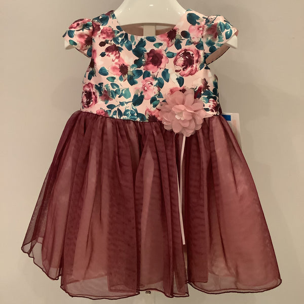 Bonnie Baby Burgundy & Turquoise dress with bloomer