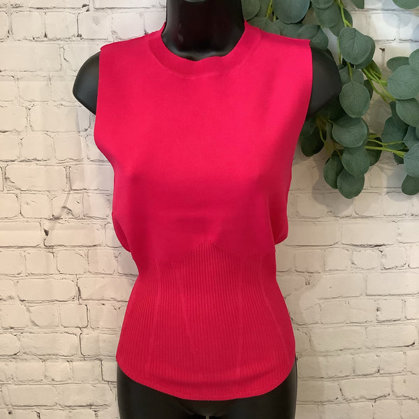 Ribbed Muscle Tank Hot Pink or White