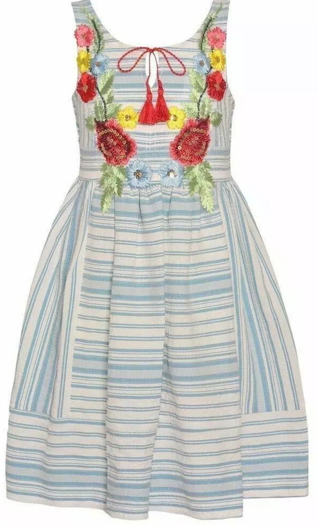 Casual Dress with Floral Embroidery | Bonnie Jean size 7-16