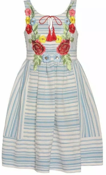 Casual Dress with Floral Embroidery | Bonnie Jean size 7-16