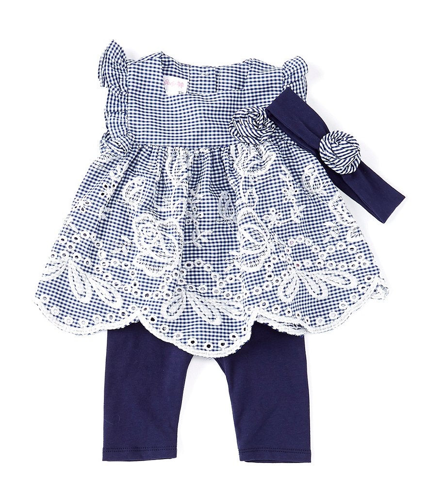Bonnie baby blue and white gingham 3pc