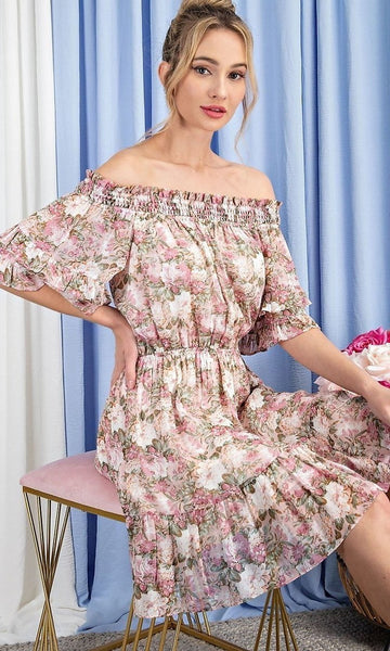 Floral Tiered Sleeve Dress