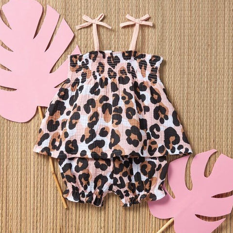 Leopard Toddler Short Set Mud Pie