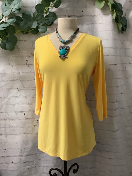 Yellow v-neck top