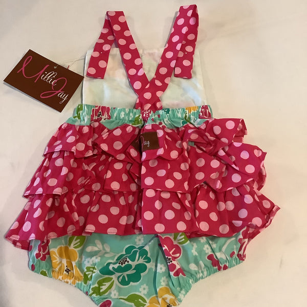 Millie Jay Flower & Polk-A-Dot Romper