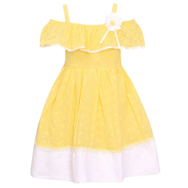 Bright Yellow & White Sundress  | Bonnie Jean