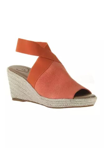 Sunny Day Tangerine Wedge Sandals | Madeline