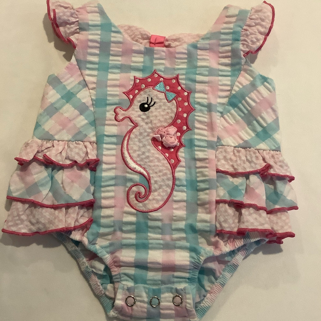 Infant Appliqued Seahorse Romper | Bonnie Baby