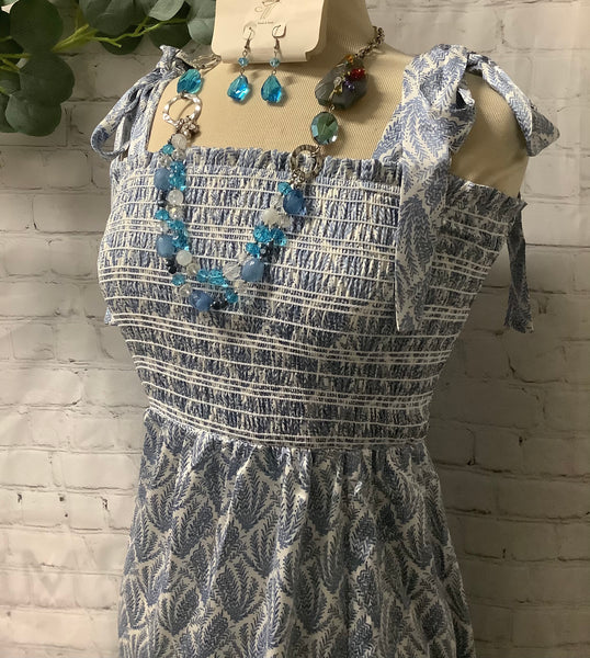 Smocked Sundress with Ties at the shoulder