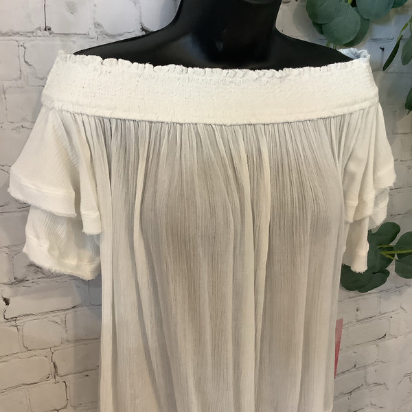 Off White Off The Shoulder Top