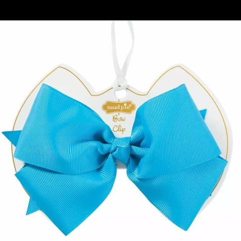 Turquoise Bow Clip Mud Pie