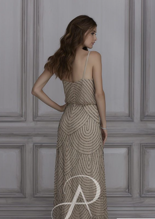 Art Deco Beaded Blouson dress with halter neckline The Classy Peacock