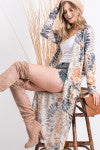 Tie Dye Long Slim Open Cardigan