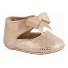 Metallic Gold Bow Infant Dress Shoe