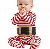 Striped and Dotted Santa Footed Crawler | Mud Pie